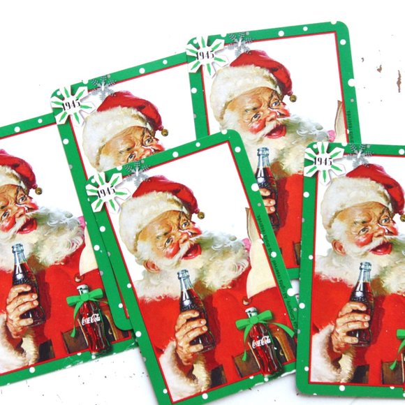 (Lot of 5) Swap Playing Cards Coca-Cola Santa 1990's Vintage Christmas Ephemera - Picture 5 of 7